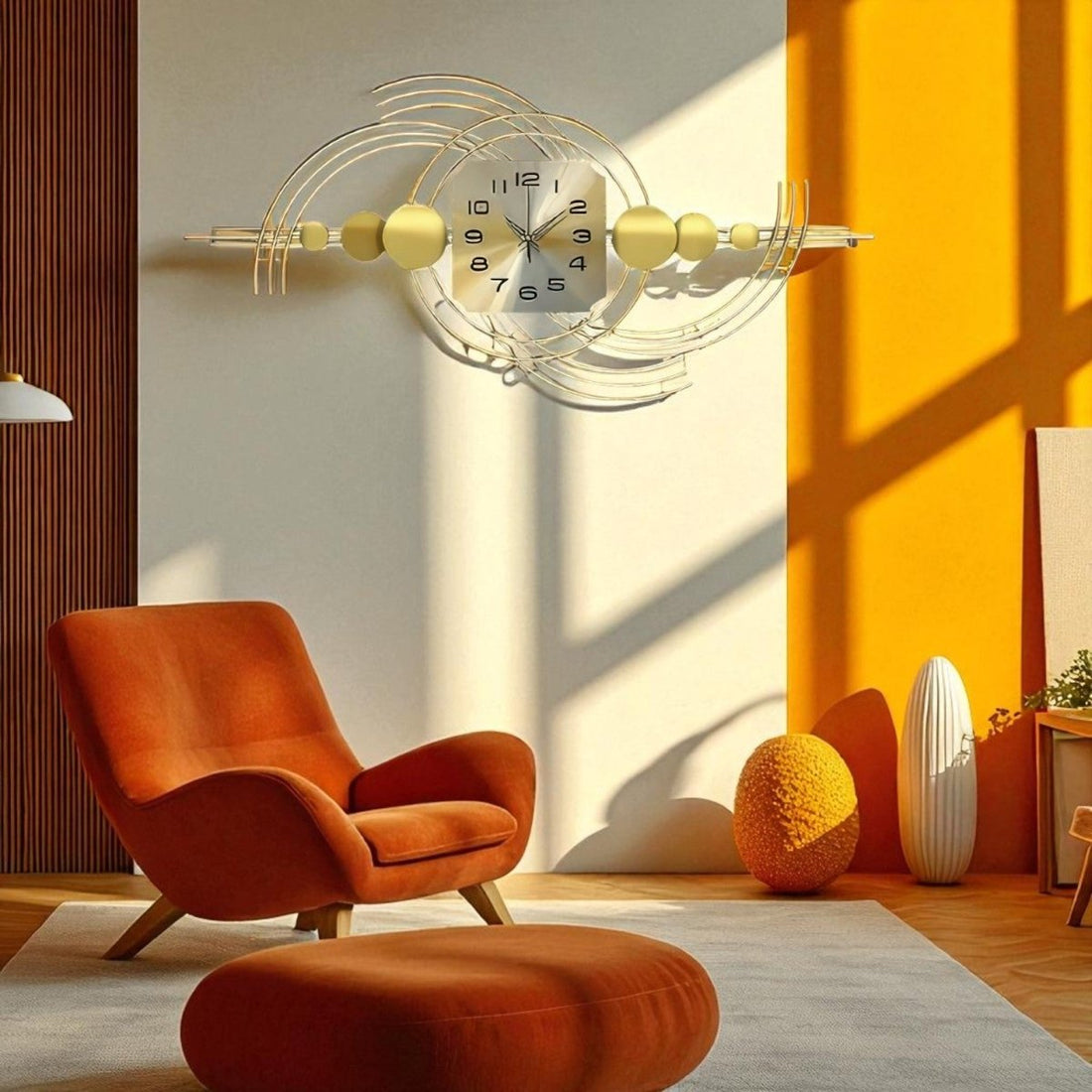 Contemporary Gold Fanned Wall Sculpture (Horizontal)