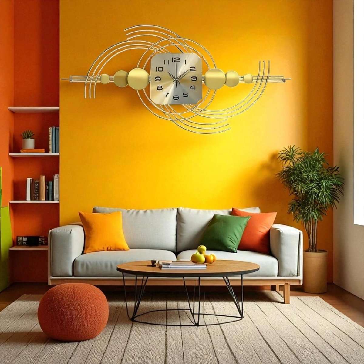 Contemporary Gold Fanned Wall Sculpture (Horizontal)
