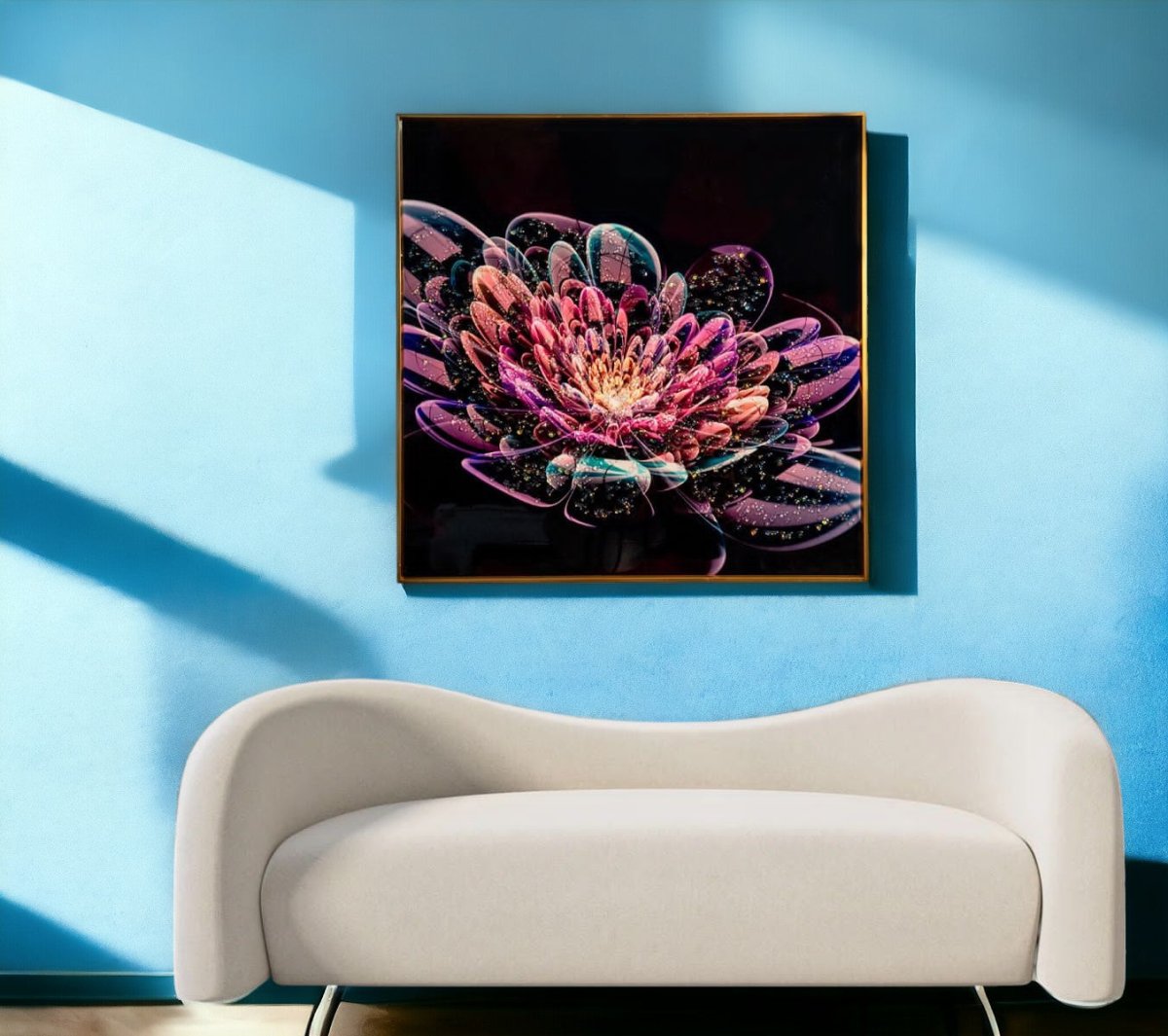 Crystal Gerbera Bloom Crystal Wall Painting (60 x 60 cms)