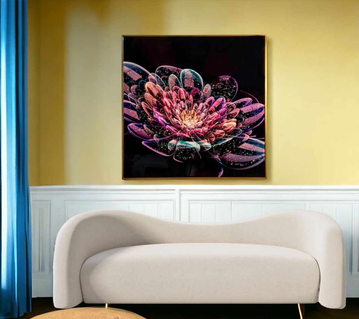 Crystal Gerbera Bloom Crystal Wall Painting (60 x 60 cms)