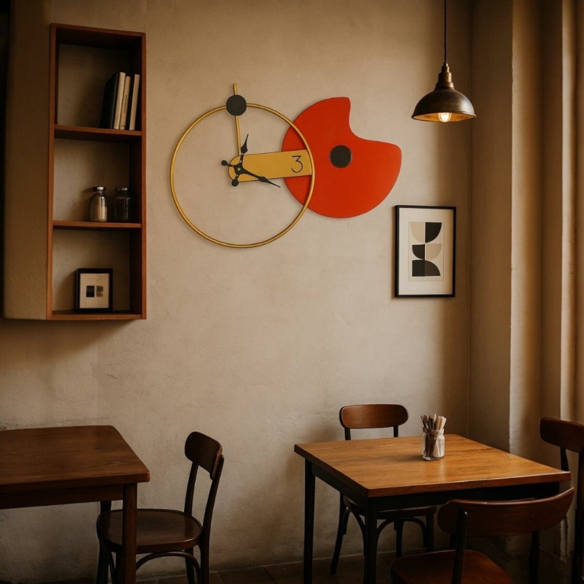 Curved Rhythm Geometric Timepiece (43.3 x 24.8 Inches)