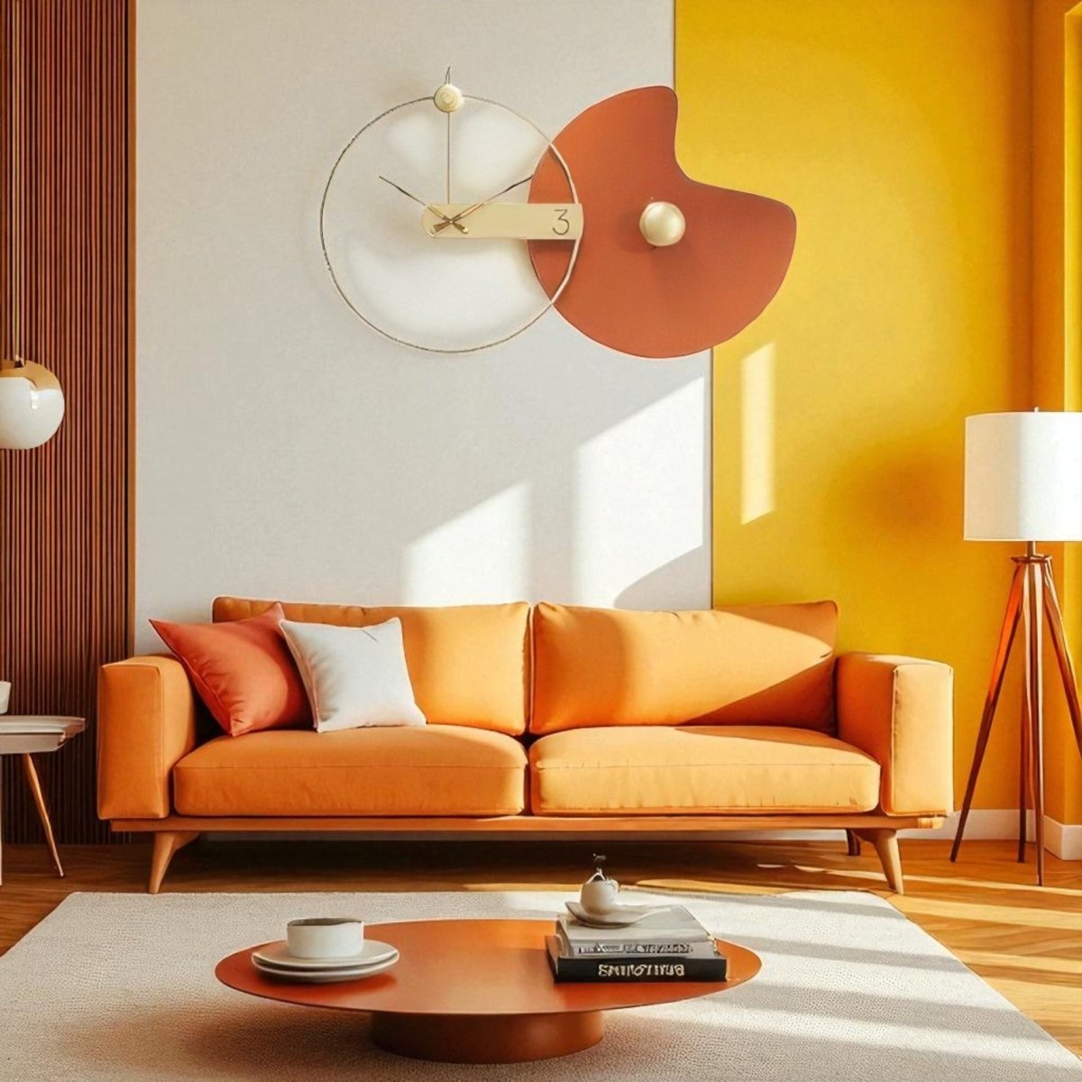 Curved Rhythm Geometric Timepiece (43.3 x 24.8 Inches)