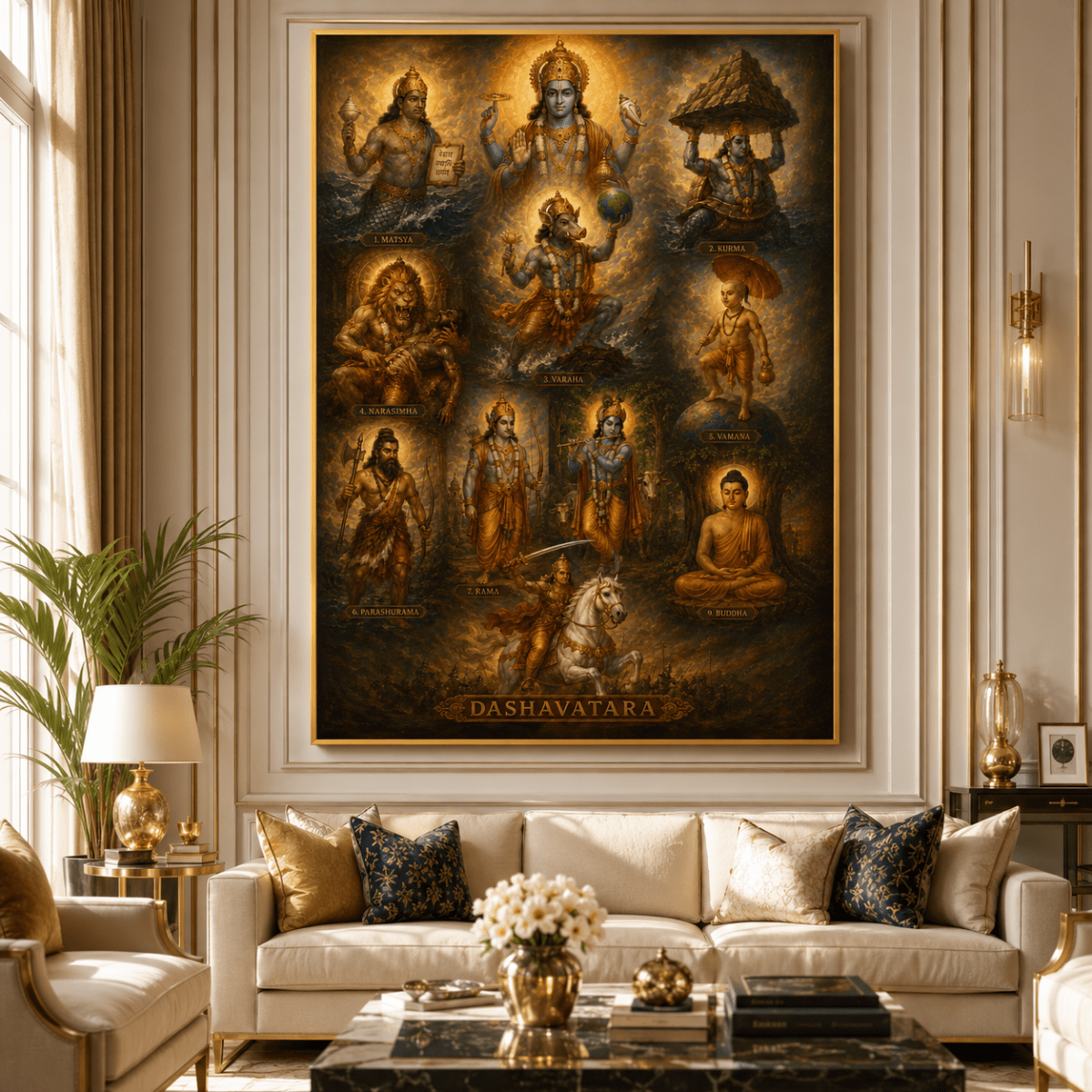 Dashavtar:Avatarana:Sanatana Dharmachakra (24 x 36 Inches)