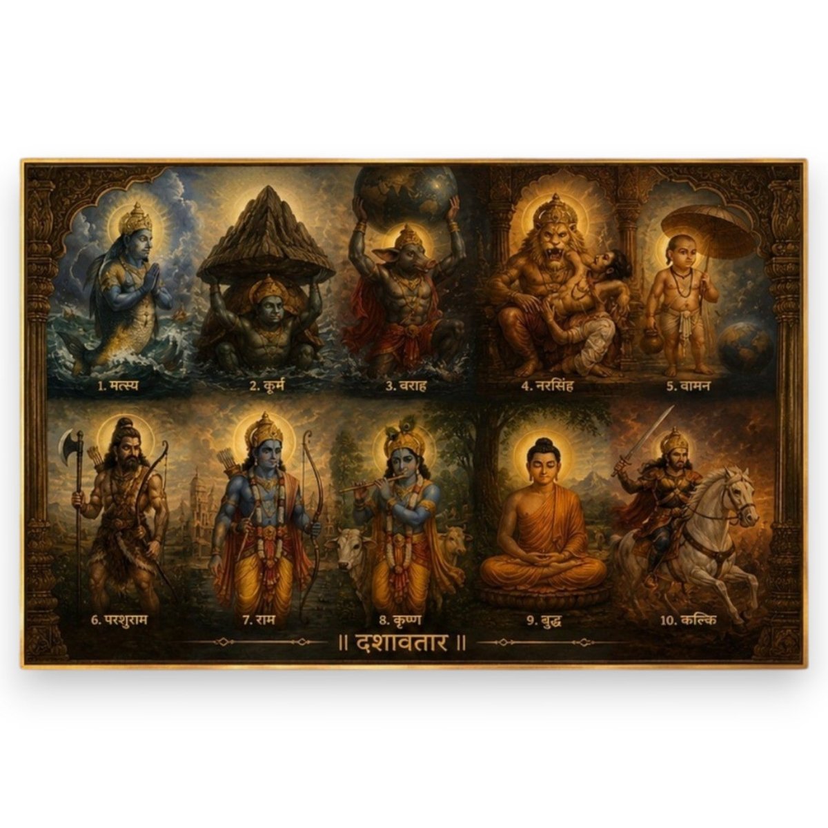 Dashavtar:Dharma Sansthapana: Restoration of Order (36 x 24 Inches)