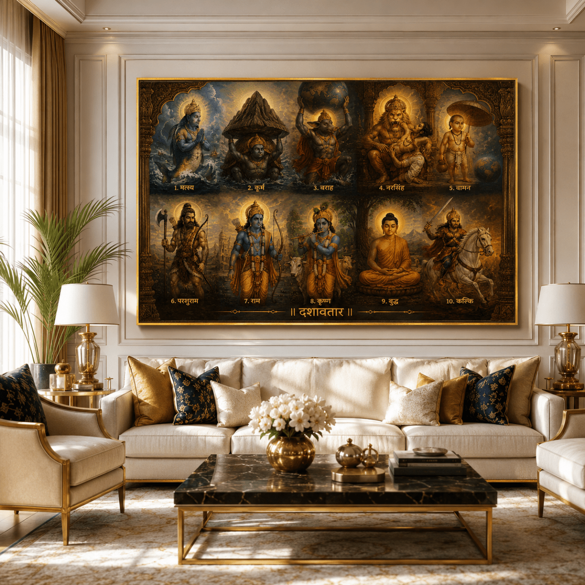 Dashavtar:Dharma Sansthapana: Restoration of Order (36 x 24 Inches)