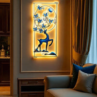 Thumbnail for Deer: Monarch's Moonlight Embrace With LED (24 x 48 Inches)