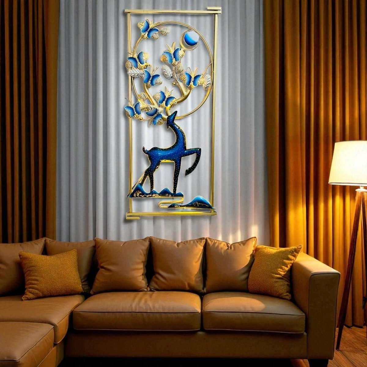 Deer: Monarch's Moonlight Embrace With LED (24 x 48 Inches)