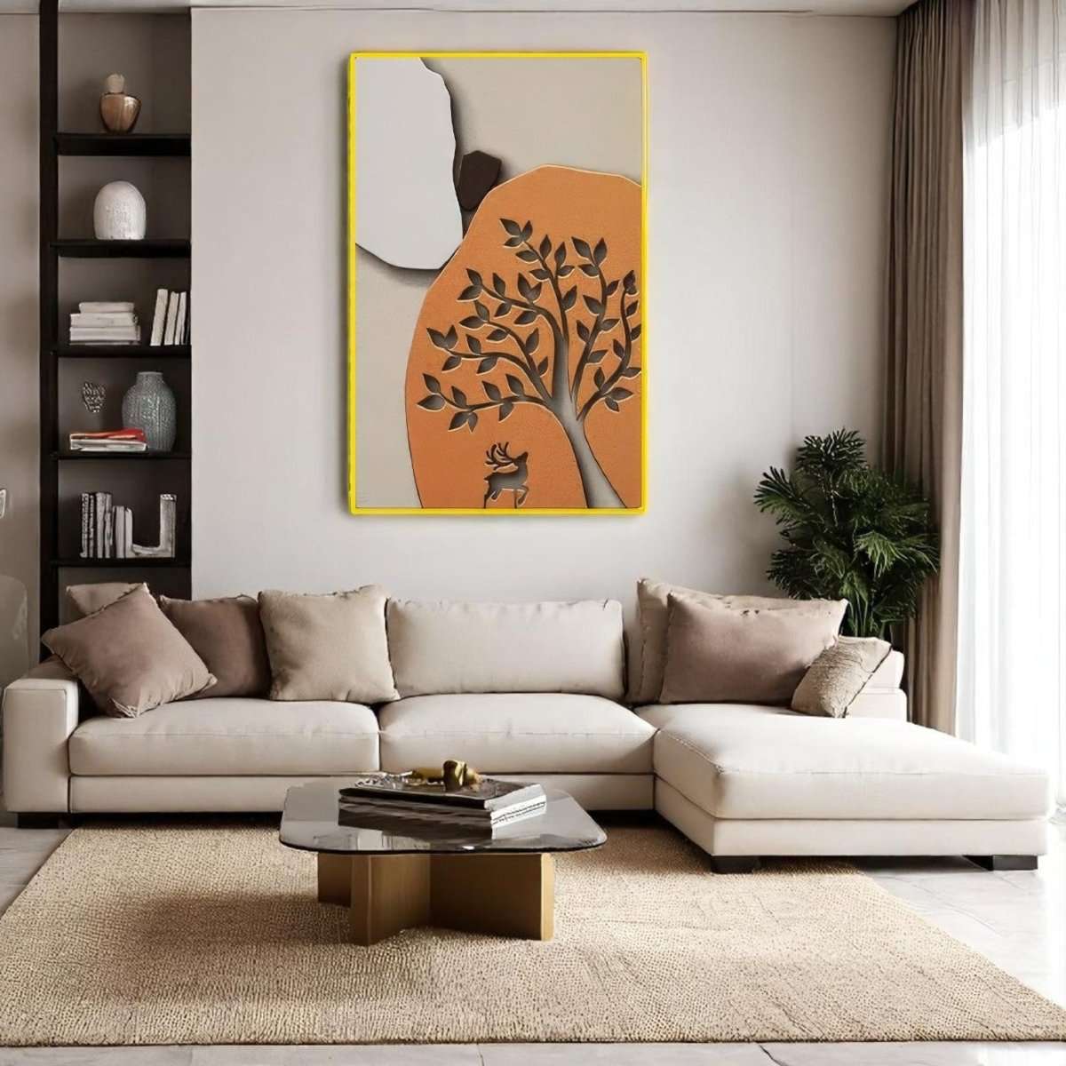 Deer & Tree Silhouette Wall Art (60 x 90 CM)