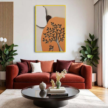 Deer & Tree Silhouette Wall Art (60 x 90 CM)