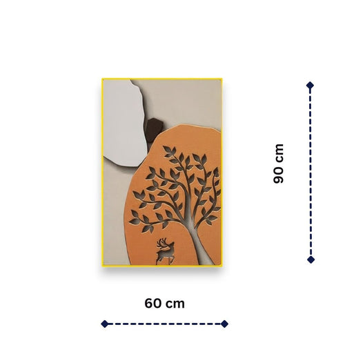 Deer & Tree Silhouette Wall Art (60 x 90 CM)
