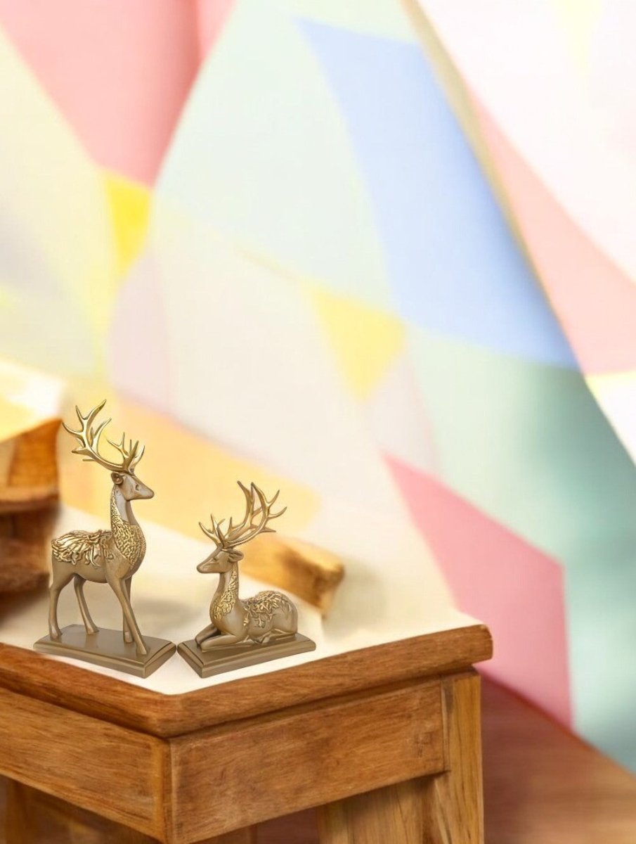 Deer:Marble Glow Deer Pair Table Decor