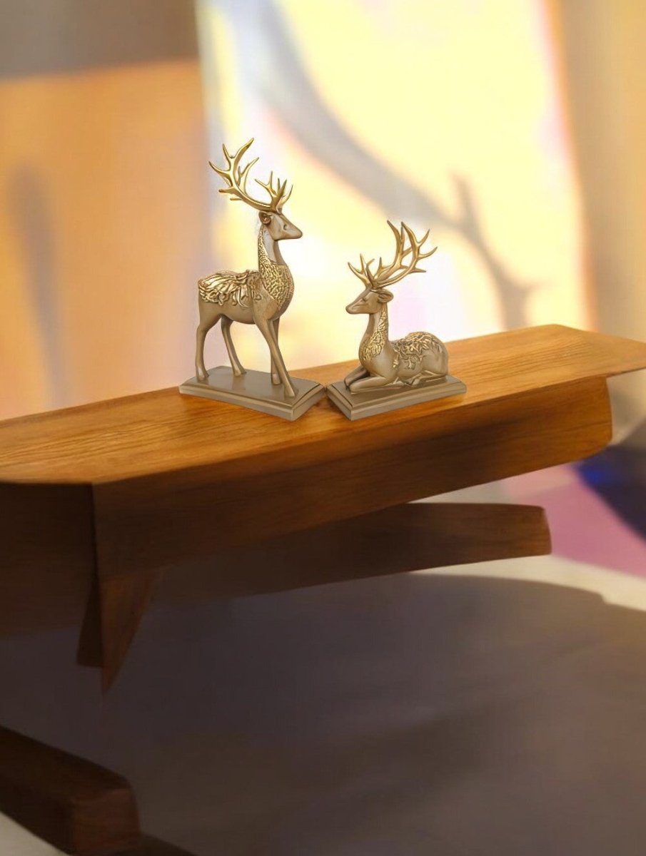 Deer:Marble Glow Deer Pair Table Decor