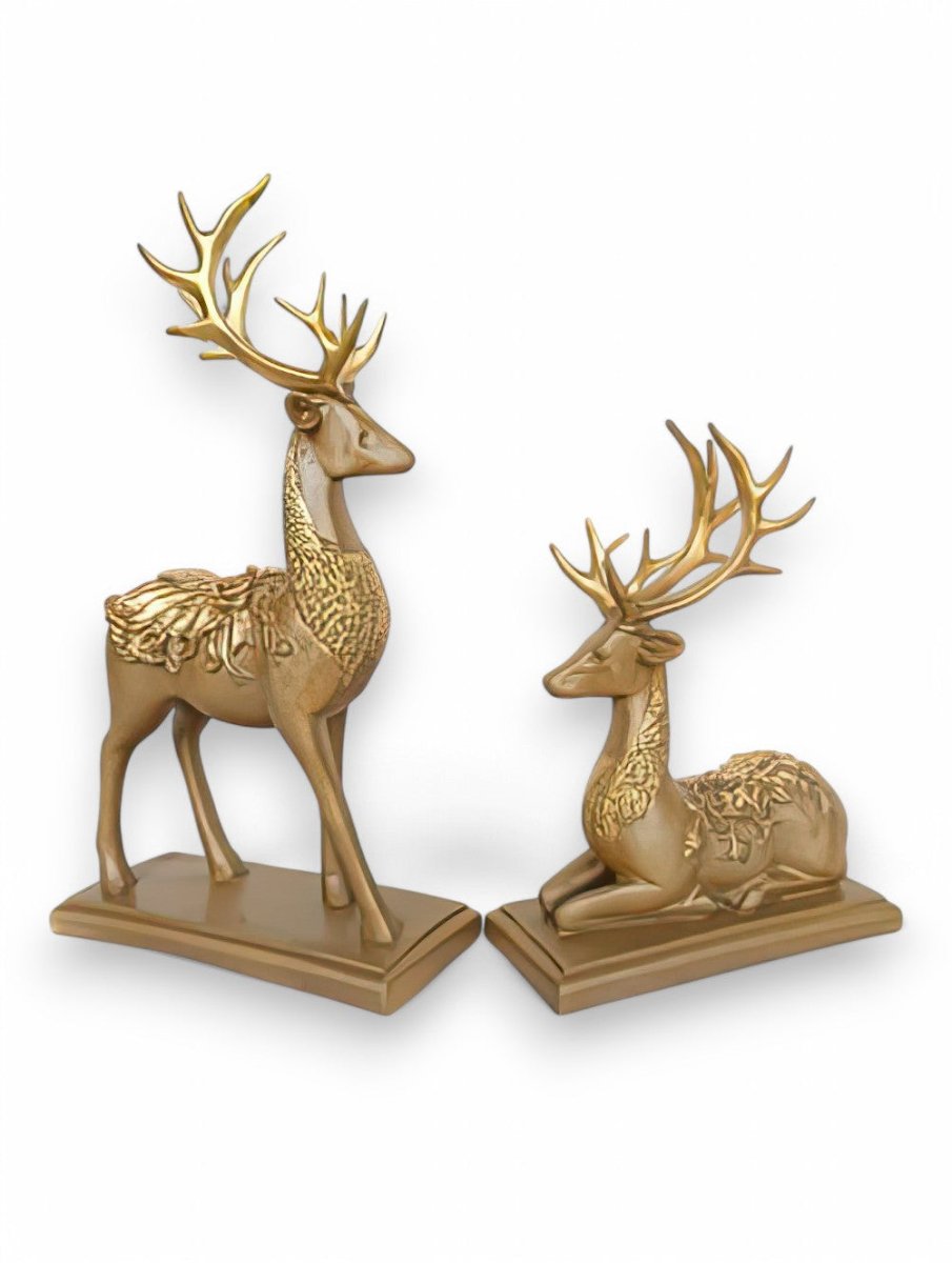 Deer:Marble Glow Deer Pair Table Decor