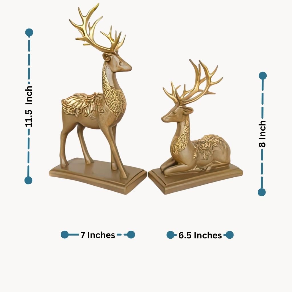 Deer:Marble Glow Deer Pair Table Decor