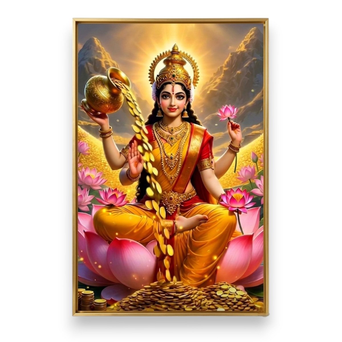 Dhana Lakshmi: Shubh - Labh: Prosperity in the Golden Valley (24 x 36 Inches)