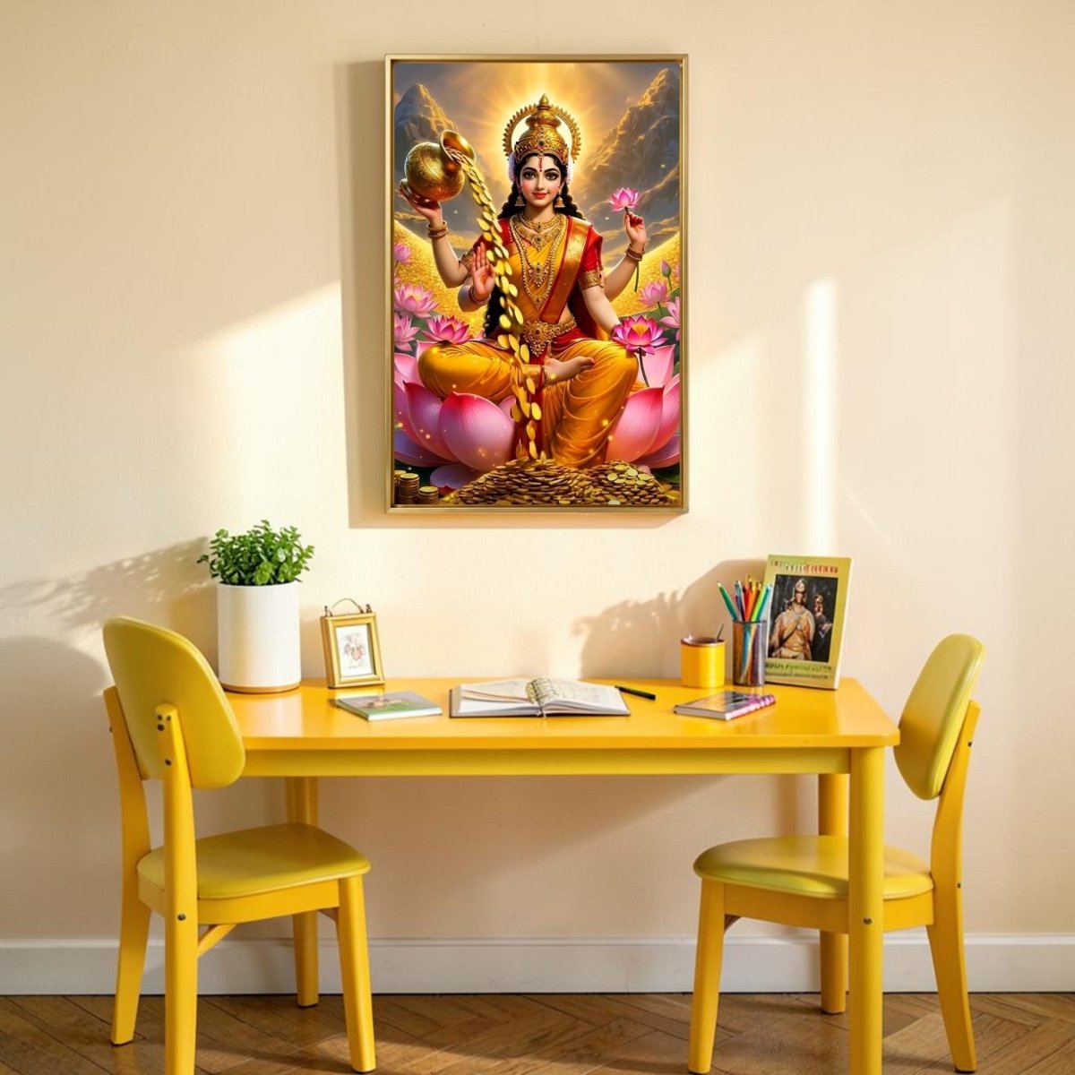Dhana Lakshmi: Shubh - Labh: Prosperity in the Golden Valley (24 x 36 Inches)