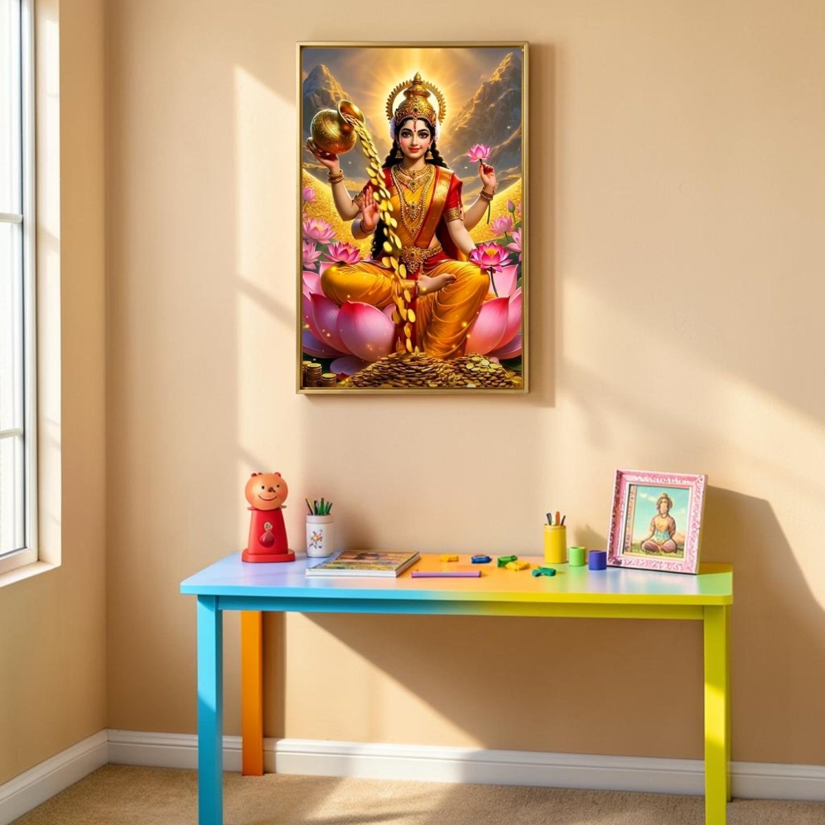 Dhana Lakshmi: Shubh - Labh: Prosperity in the Golden Valley (24 x 36 Inches)