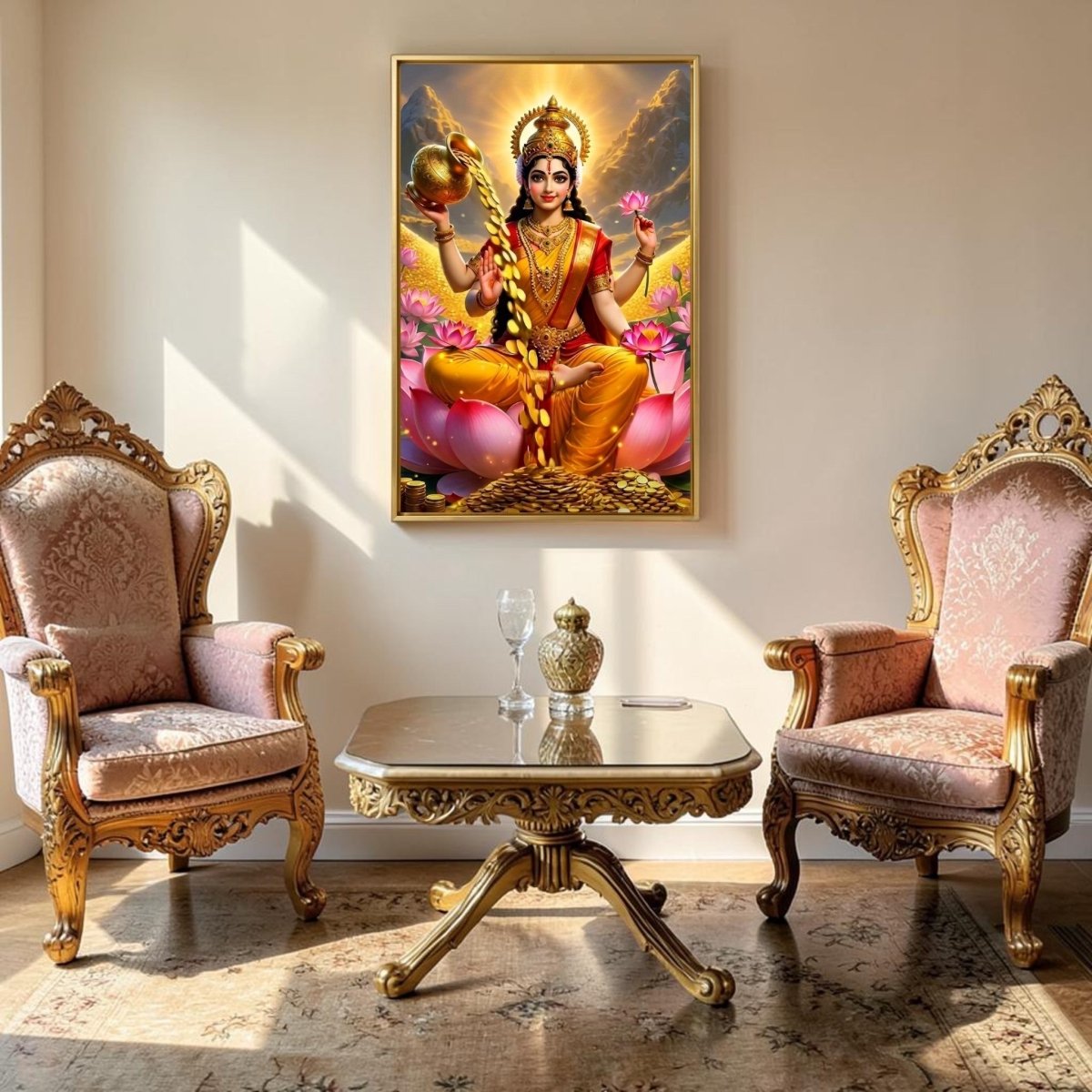 Dhana Lakshmi: Shubh - Labh: Prosperity in the Golden Valley (24 x 36 Inches)
