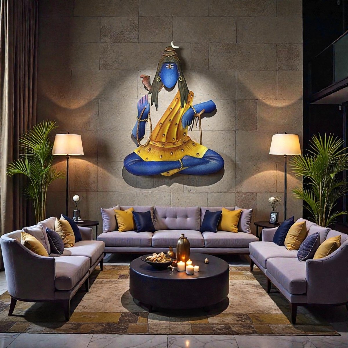 Divine Stillness: The Adiyogi Shiva Zen Art (24 x 20 Inches)