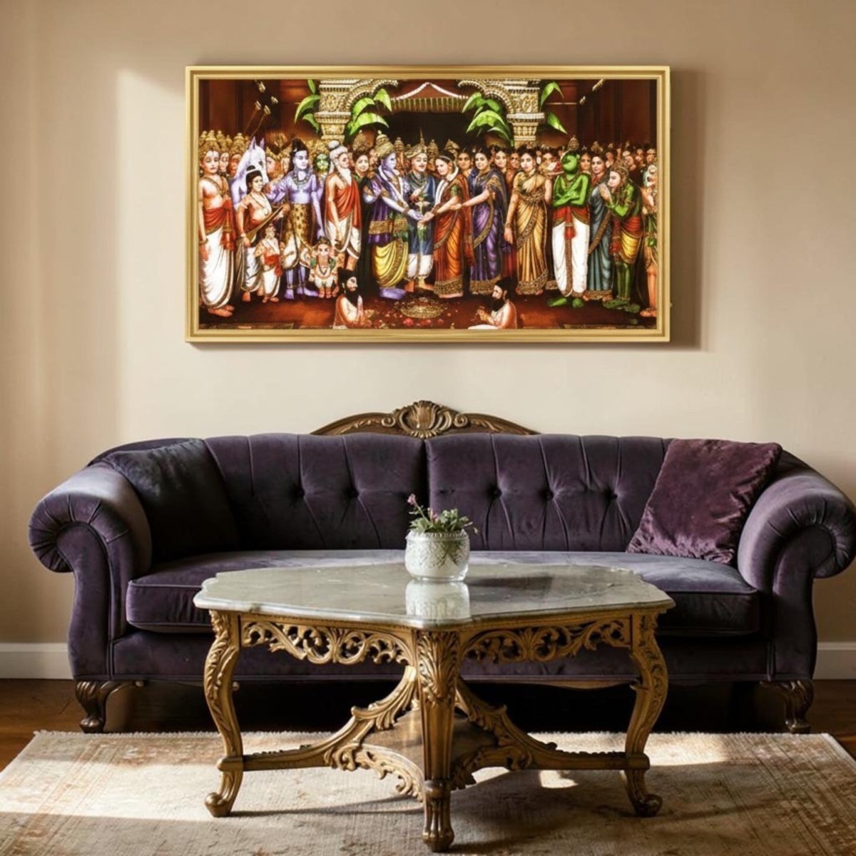 Divya Sriniwas Kalyanam: The Union of Tirumala (48 x 24 Inches)