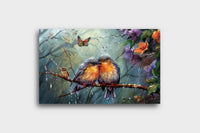 Thumbnail for Dripping Diamonds of Songbird feathers Canvas Wall Painting (36 x 24 Inches)