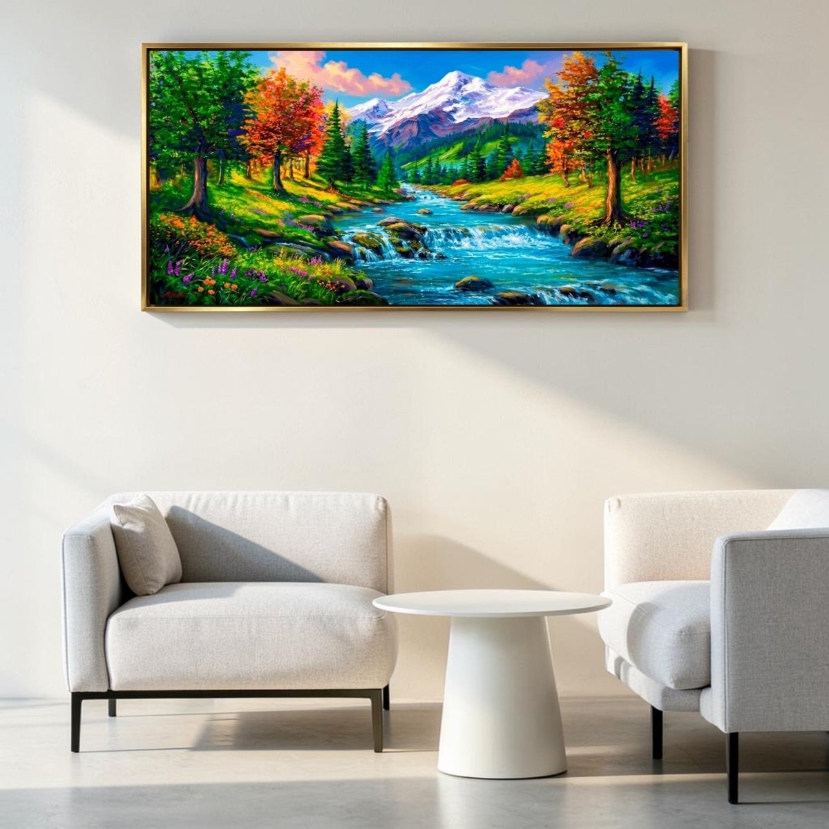 Eaterfall: Wildflower Valley and the Silver Falls (48 x 24 Inches)