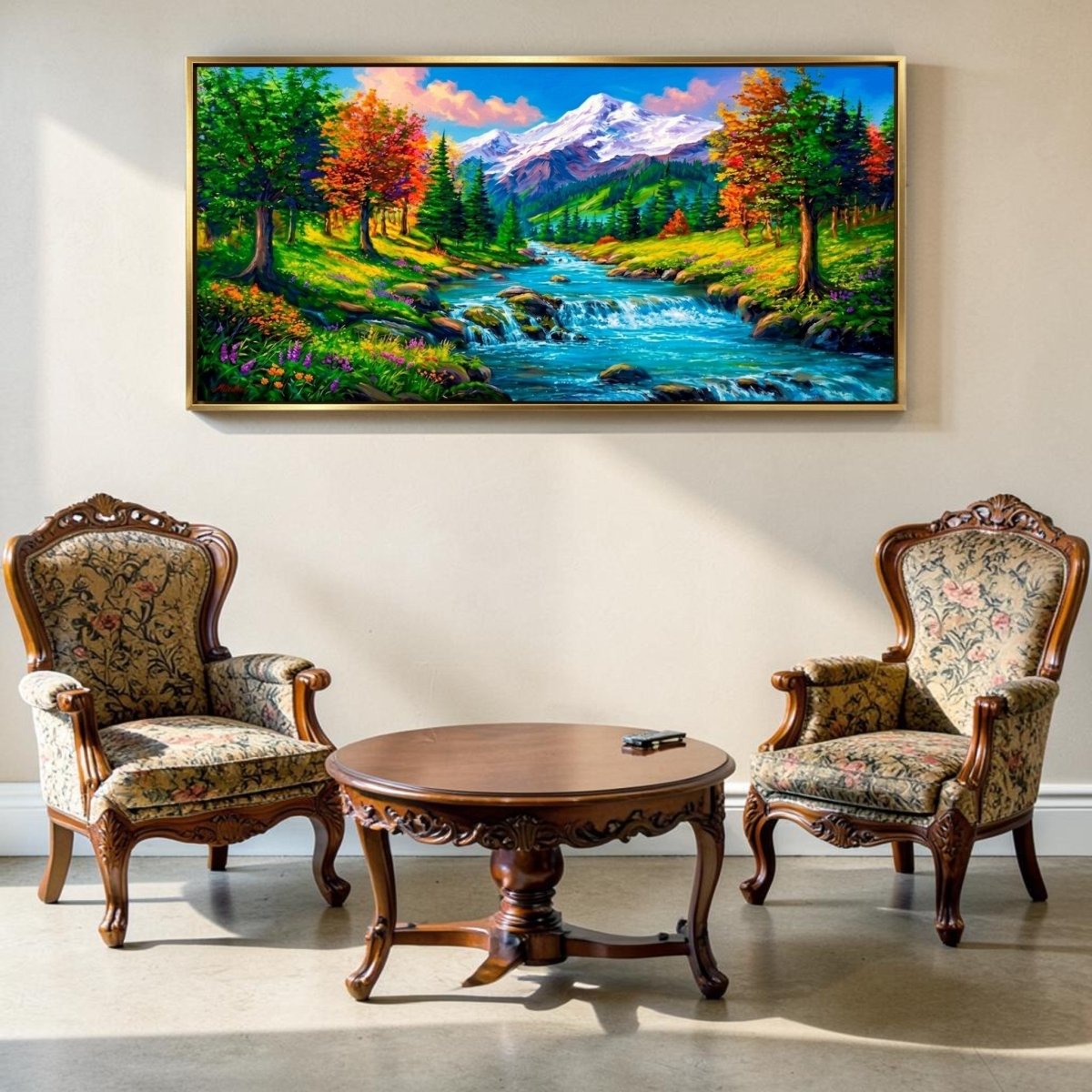 Eaterfall: Wildflower Valley and the Silver Falls (48 x 24 Inches)