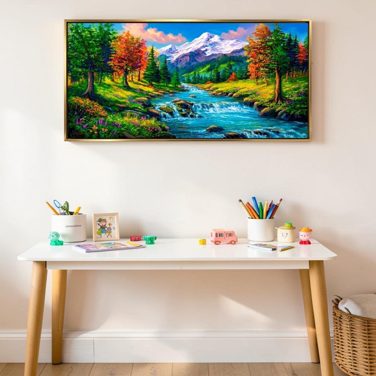 Eaterfall: Wildflower Valley and the Silver Falls (48 x 24 Inches)