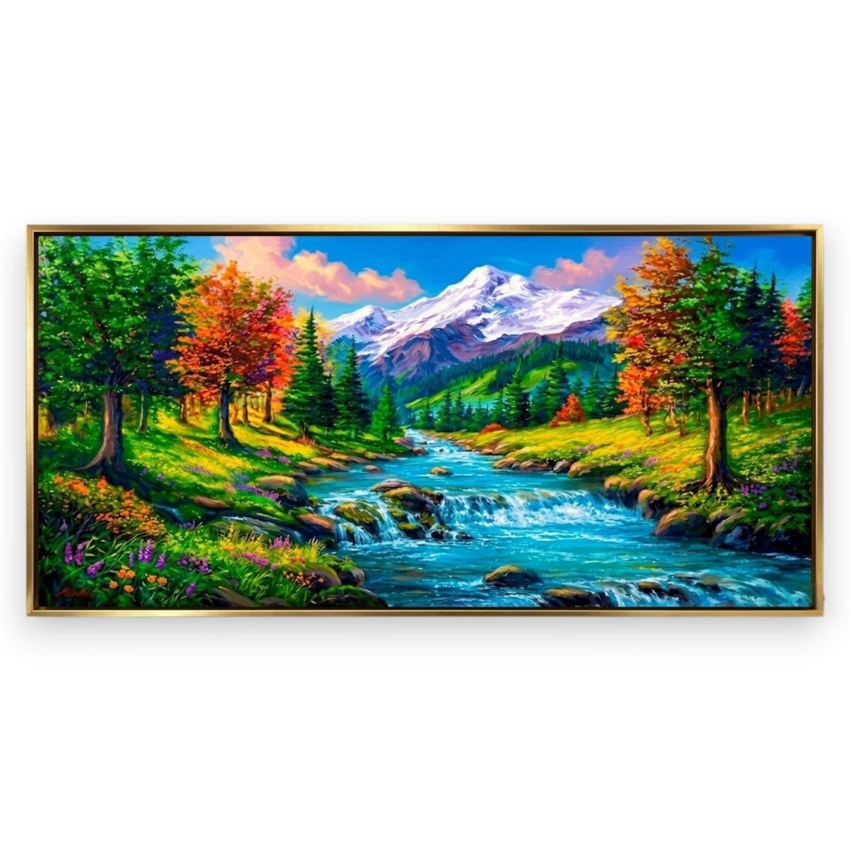 Eaterfall: Wildflower Valley and the Silver Falls (48 x 24 Inches)