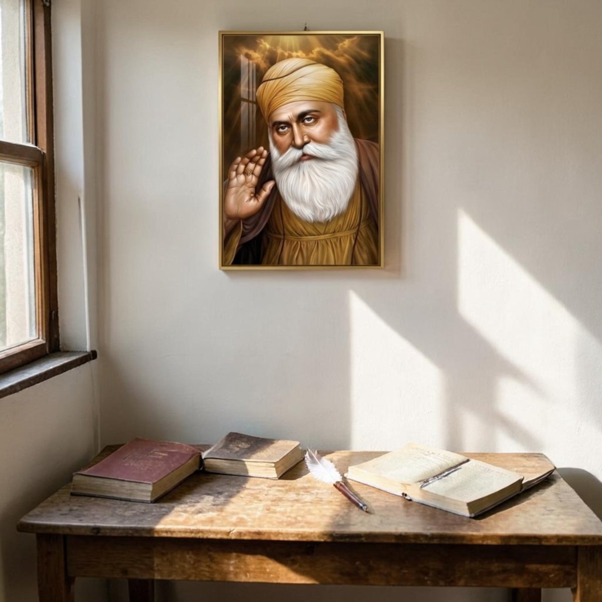 Ek Onkar Prakash: Divine Guru Nanak Dev Ji Canvas Art (24 x 36 Inches)