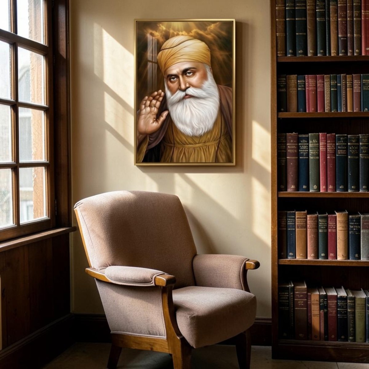 Ek Onkar Prakash: Divine Guru Nanak Dev Ji Canvas Art (24 x 36 Inches)