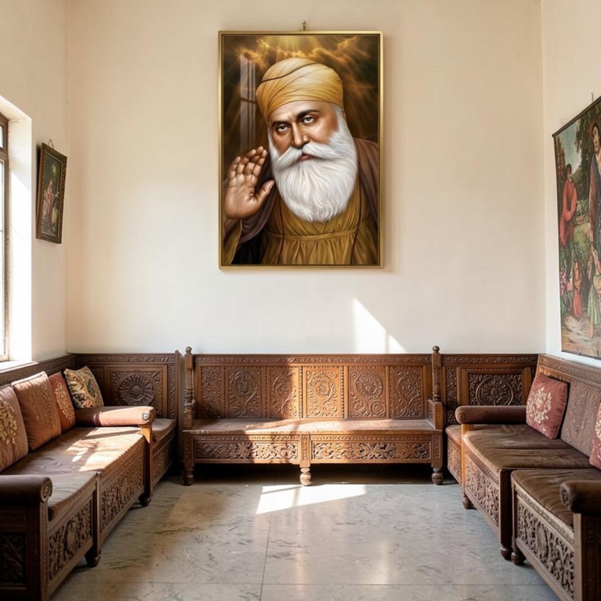 Ek Onkar Prakash: Divine Guru Nanak Dev Ji Canvas Art (24 x 36 Inches)