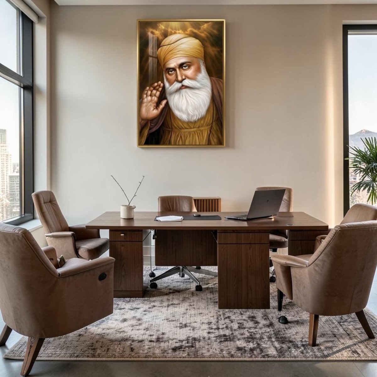 Ek Onkar Prakash: Divine Guru Nanak Dev Ji Canvas Art (24 x 36 Inches)