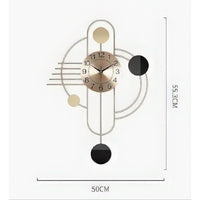 Thumbnail for Elegant Gold & Black Geometric Wall Clock (21.7 x 19.6 Inches)