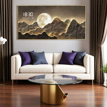 Enchanted Lunar Mountainscape with Time (120 x 60 CM)