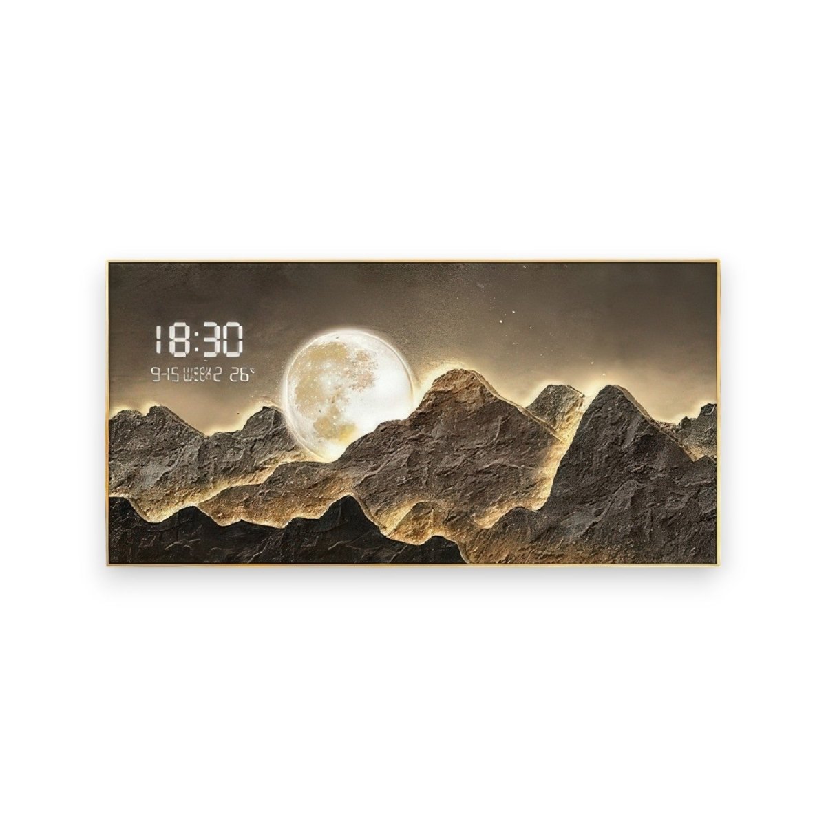 Enchanted Lunar Mountainscape with Time (120 x 60 CM)