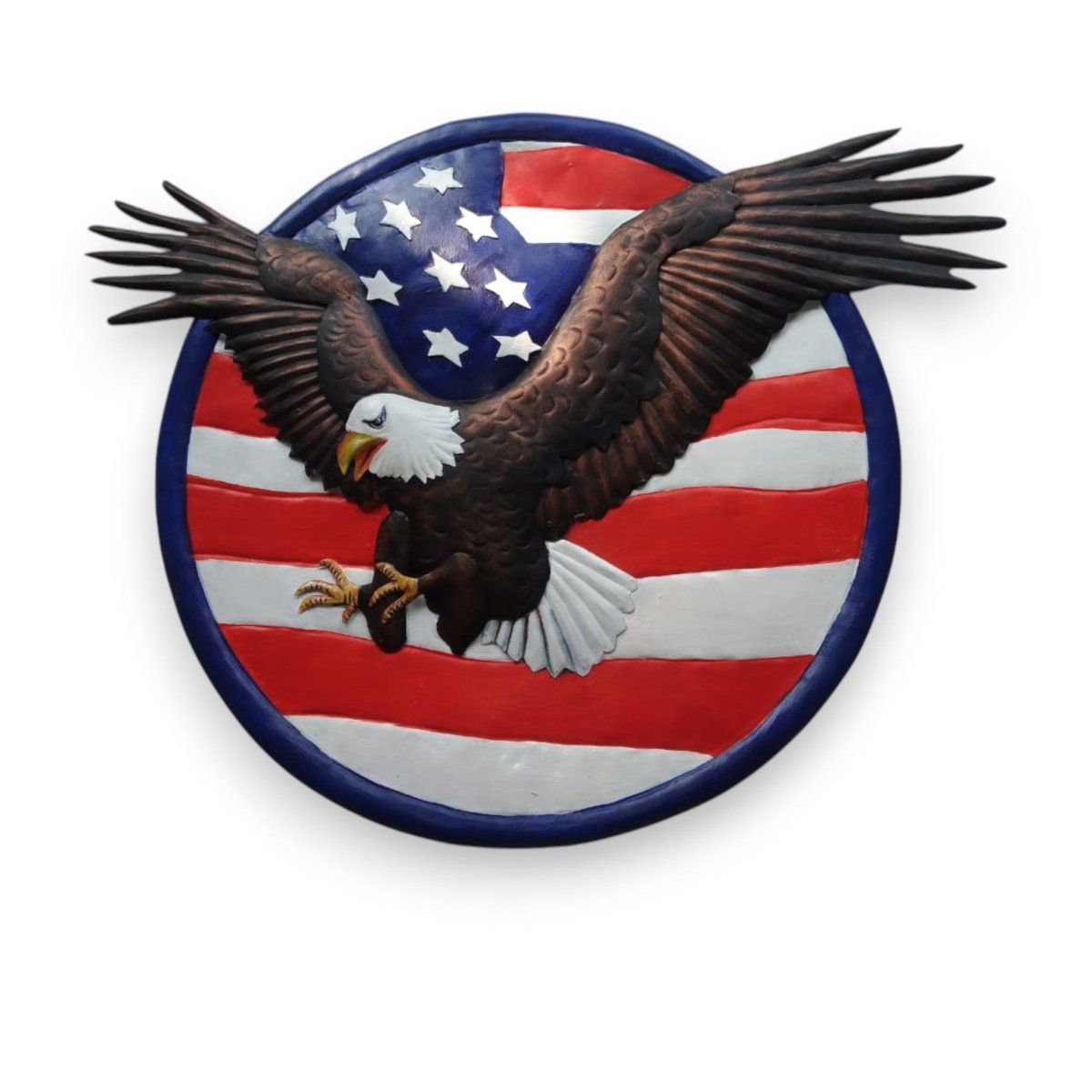 Eternal Independence: Patriotic Eagle Relief Sculpture (24 x 20 Inches)