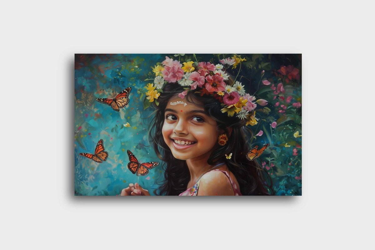 Fae's Flutter Canvas Wall Painting (36 x 24 Inches)