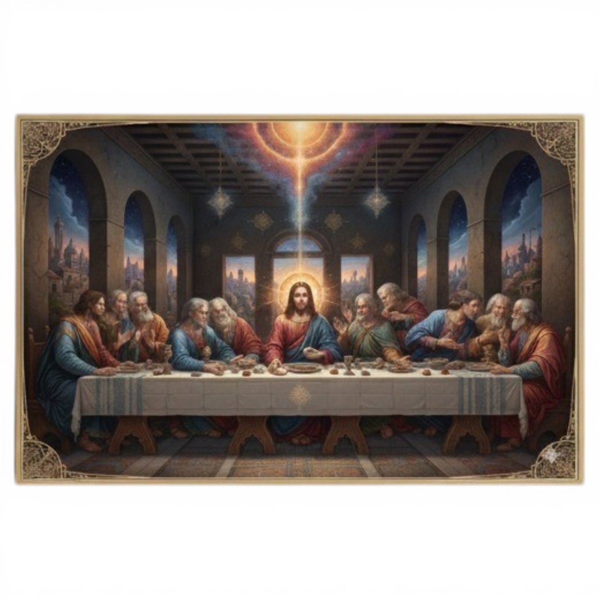 Final Blessing: The Gilded Table of Infinite Devotion: Divine Light at the Last Supper