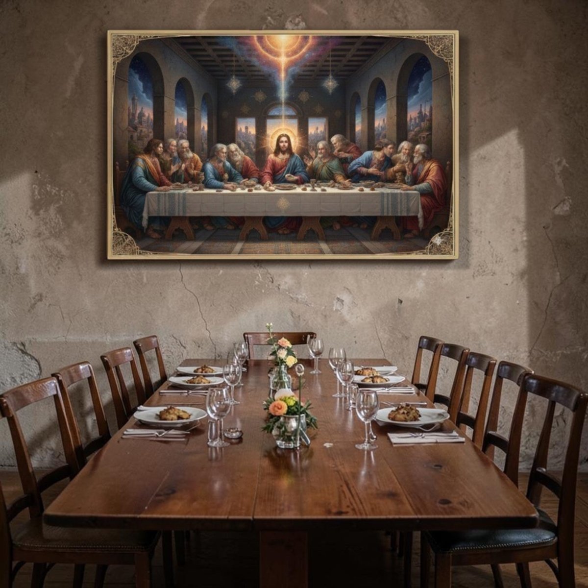 Final Blessing: The Gilded Table of Infinite Devotion: Divine Light at the Last Supper