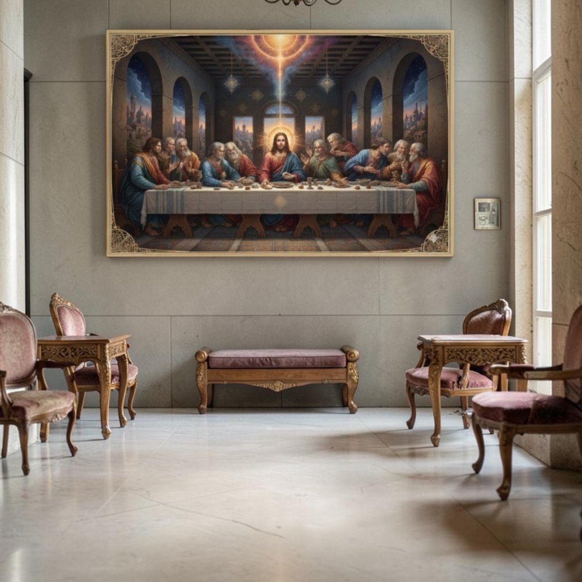Final Blessing: The Gilded Table of Infinite Devotion: Divine Light at the Last Supper