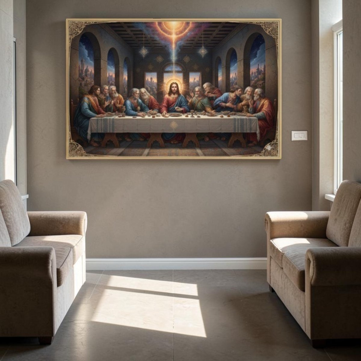 Final Blessing: The Gilded Table of Infinite Devotion: Divine Light at the Last Supper