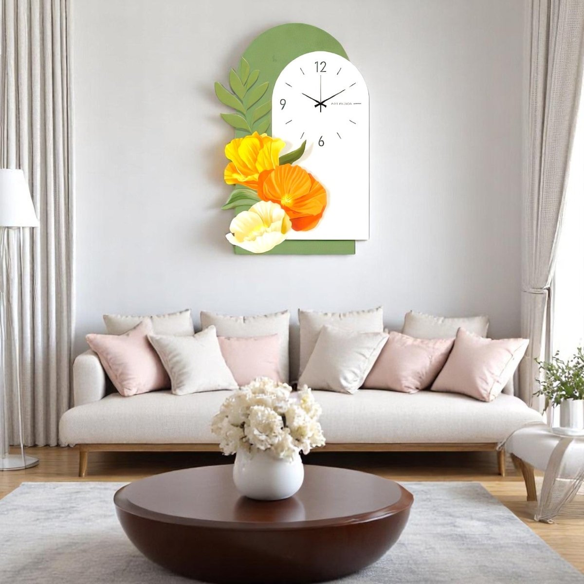 Floral Archway Timepiece Wall Decor (60 x 60 CM)