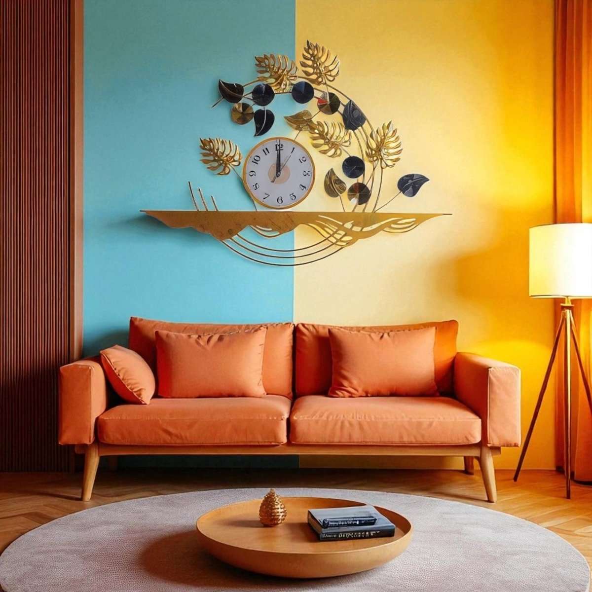 Flowing Vine Metal Wall Clock (40 x 26.5 Inches)
