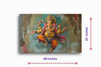 Thumbnail for Ganesha: Nritya Ganapati Canvas Wall Painting (36 x 24 Inches)