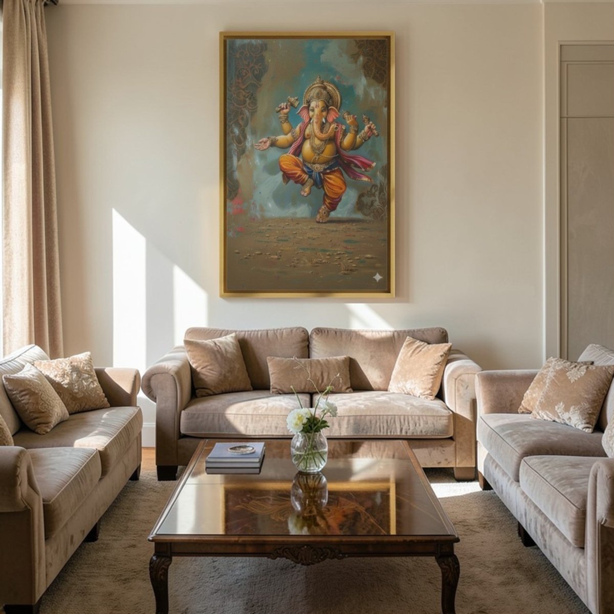 Ganesha: Nritya Ganapati Canvas Wall Painting Vertical