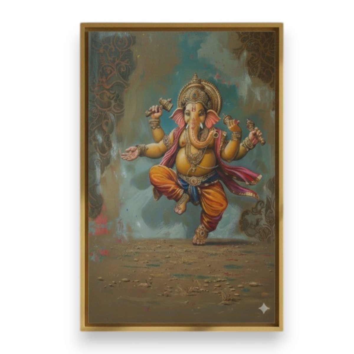 Ganesha: Nritya Ganapati Canvas Wall Painting Vertical