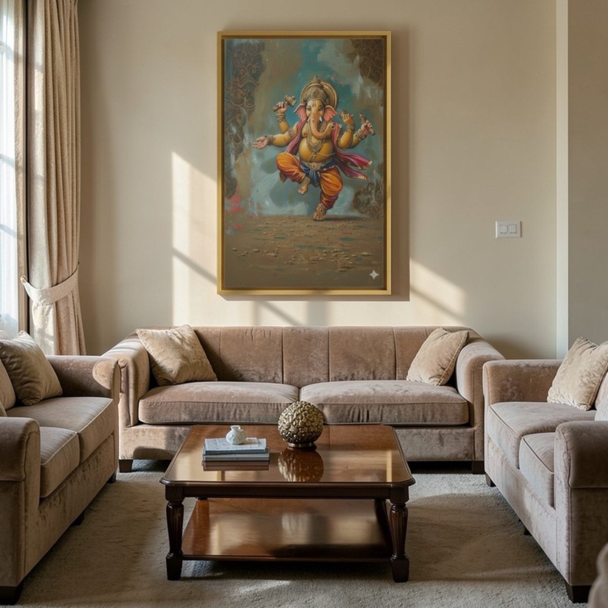 Ganesha: Nritya Ganapati Canvas Wall Painting Vertical