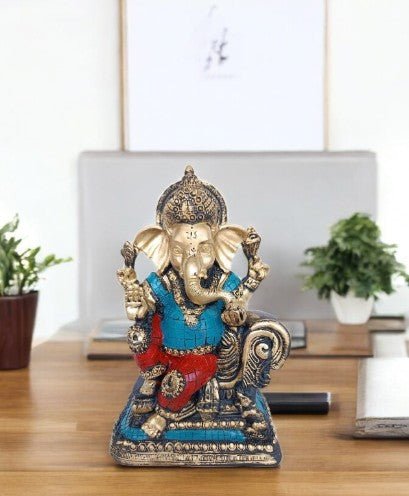 Ganesha : The Turquoise Treasure Table Decor