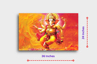 Thumbnail for Ganesha:Whirling The Cosmic Dance Canvas Wall Painting (36 x 24 Inches)